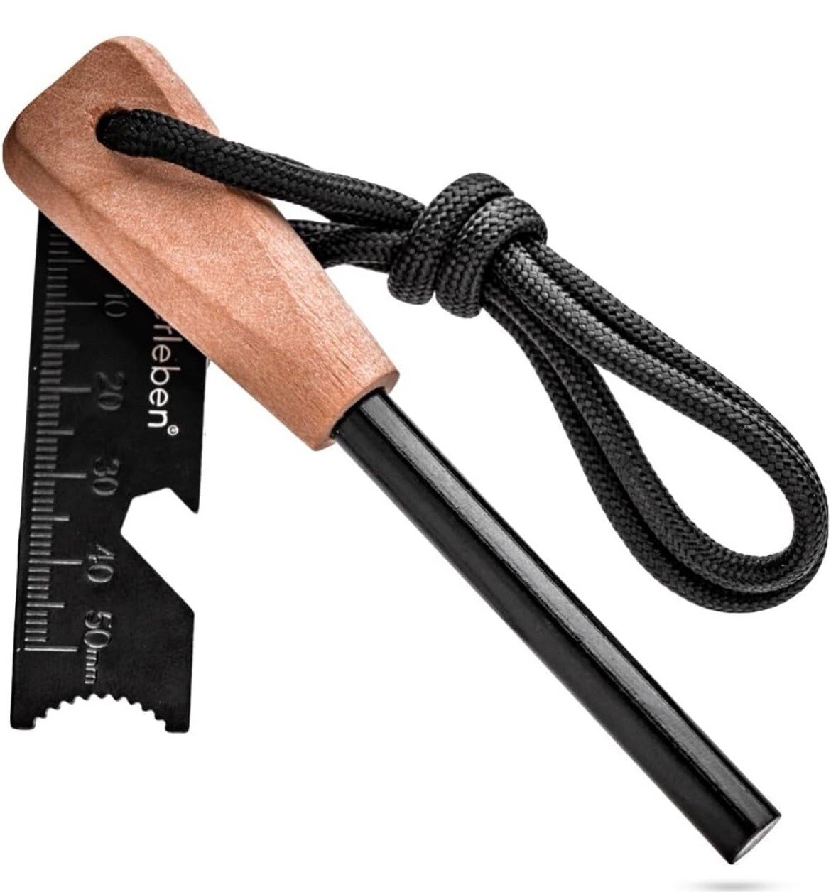 Original Ferro Rod Fire Starter Survival Tool w/Fire Striker 1/2″ Thick Steel