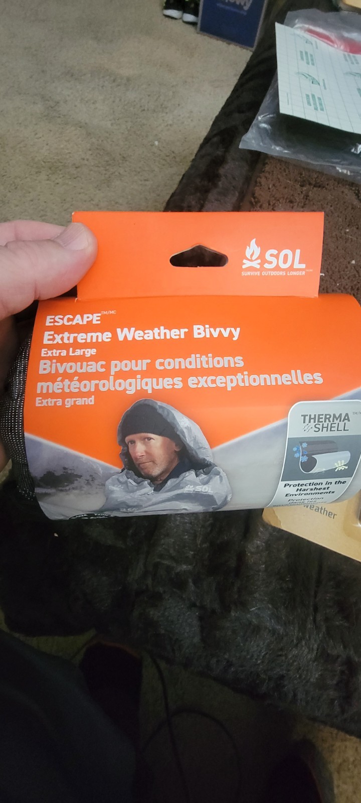 SOL Escape Extreme Bivvy XL with Hood + Firestarter+Glow Tape+Red Visual Panel+