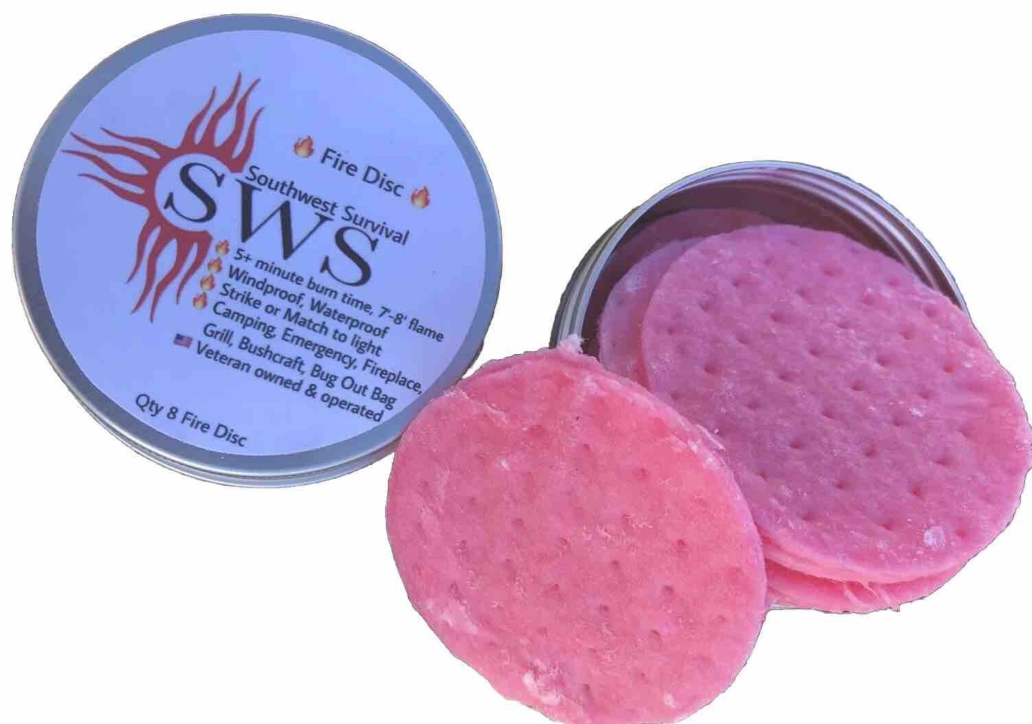 Southwest Survival – Fire Starter Disc – (8) Camping, Bush Craft, Tinder Starter