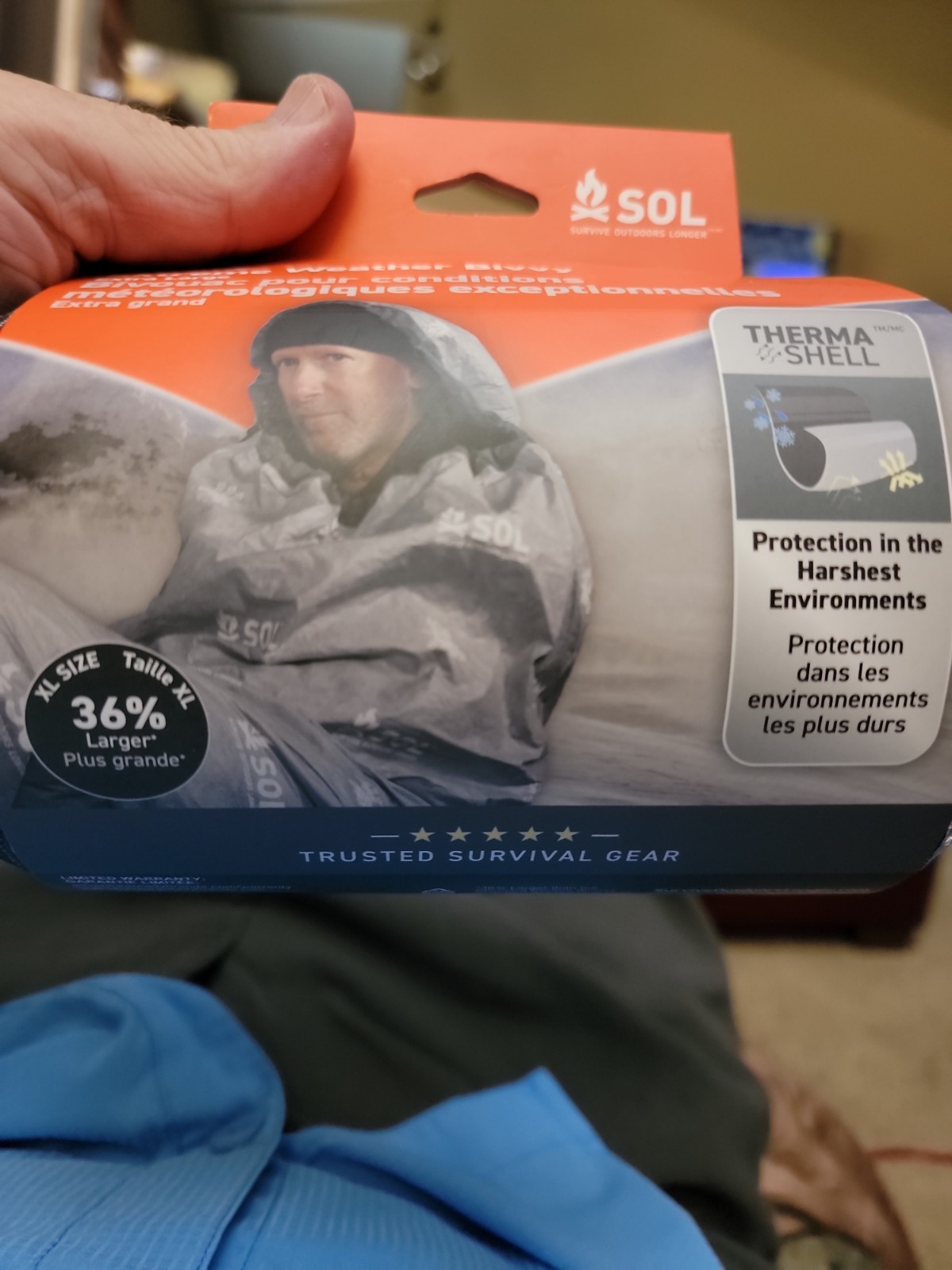 SOL Escape Extreme Bivvy XL with Hood + Firestarter+Glow Tape+Red Visual Panel+