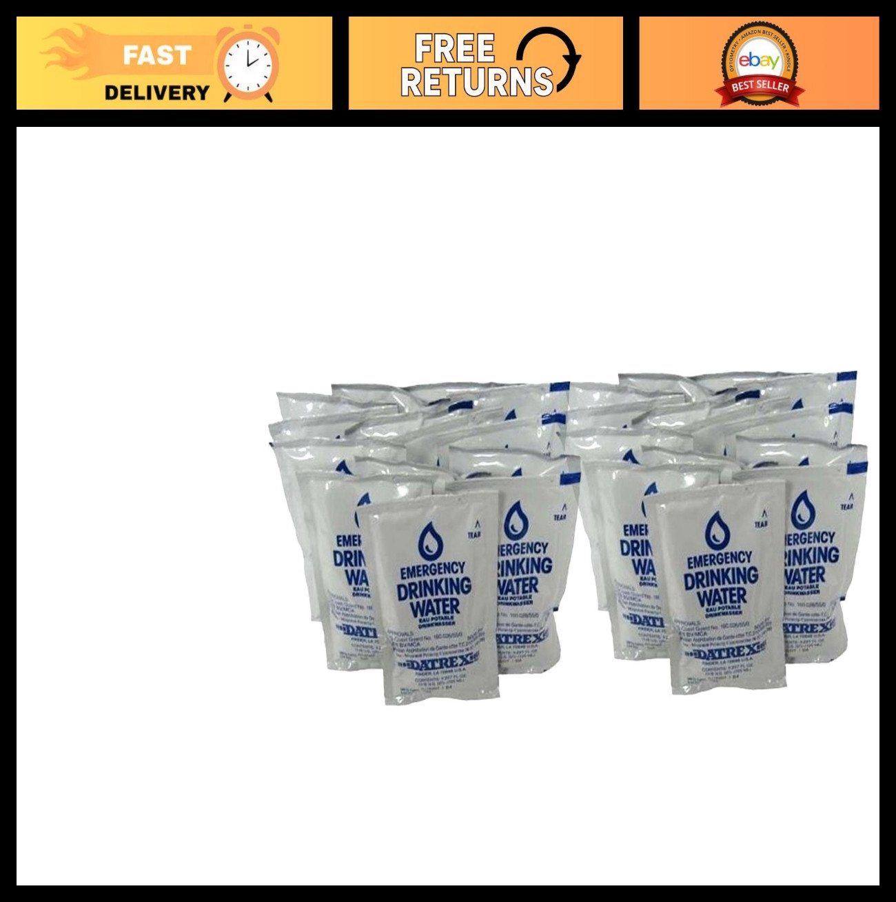 Emergency Water Packets – 72 Hour Survival Supply – 24 Packs for Disaster Prepar