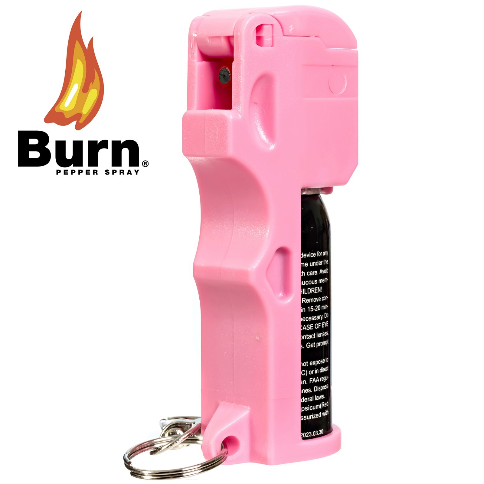 Pepper Spray for Women’s Self-Defense: 2-Pack BURN 1/2oz Pink Security Keychain