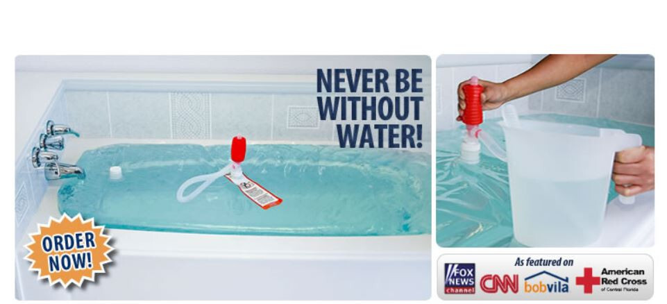Emergency Water Bank Storage With Pump, Heavy Duty, 100-Gallon, Easy To Use-NEW