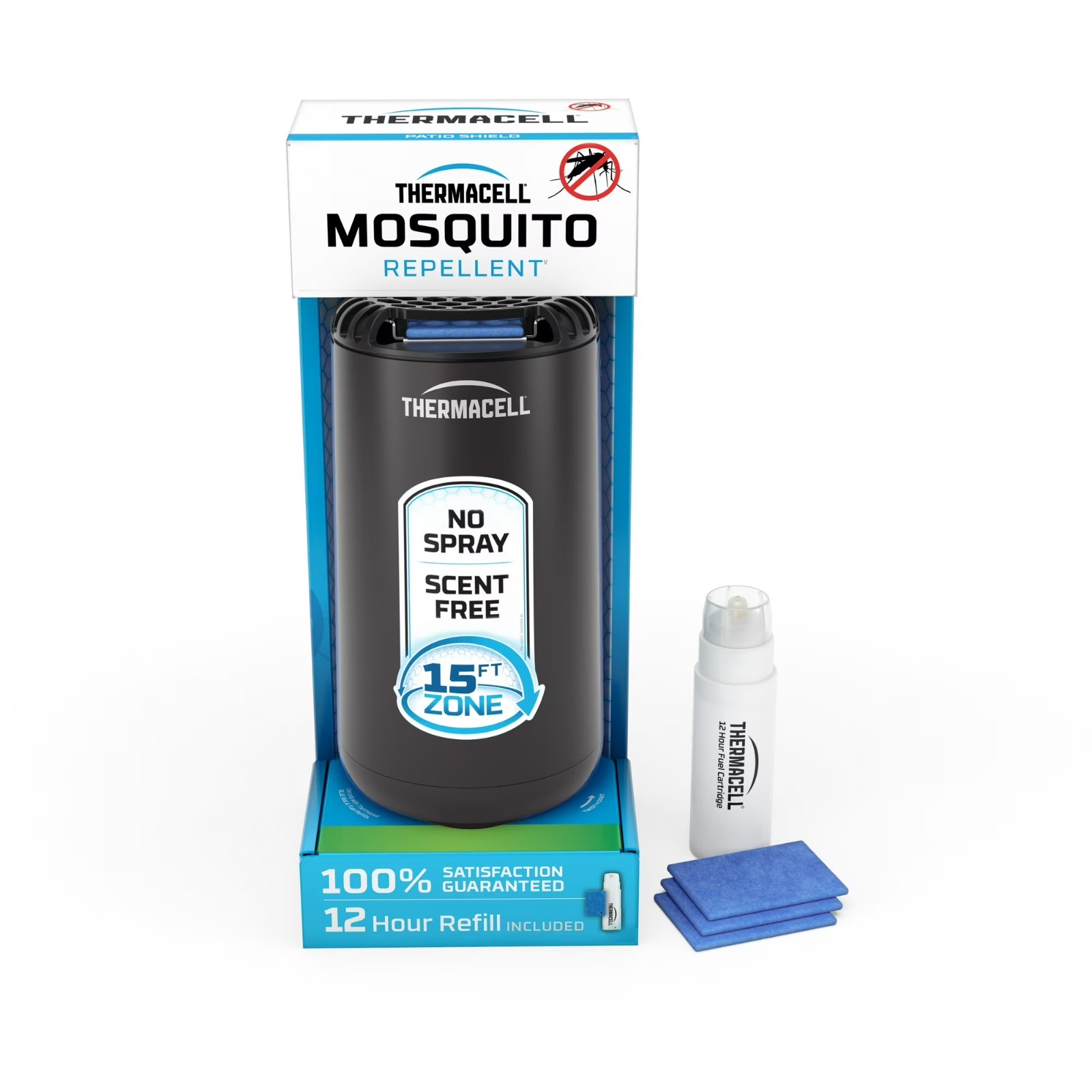 Thermacell Patio Shield Mosquito Repeller Lantern Midnight PS1 15ft DEET-Free