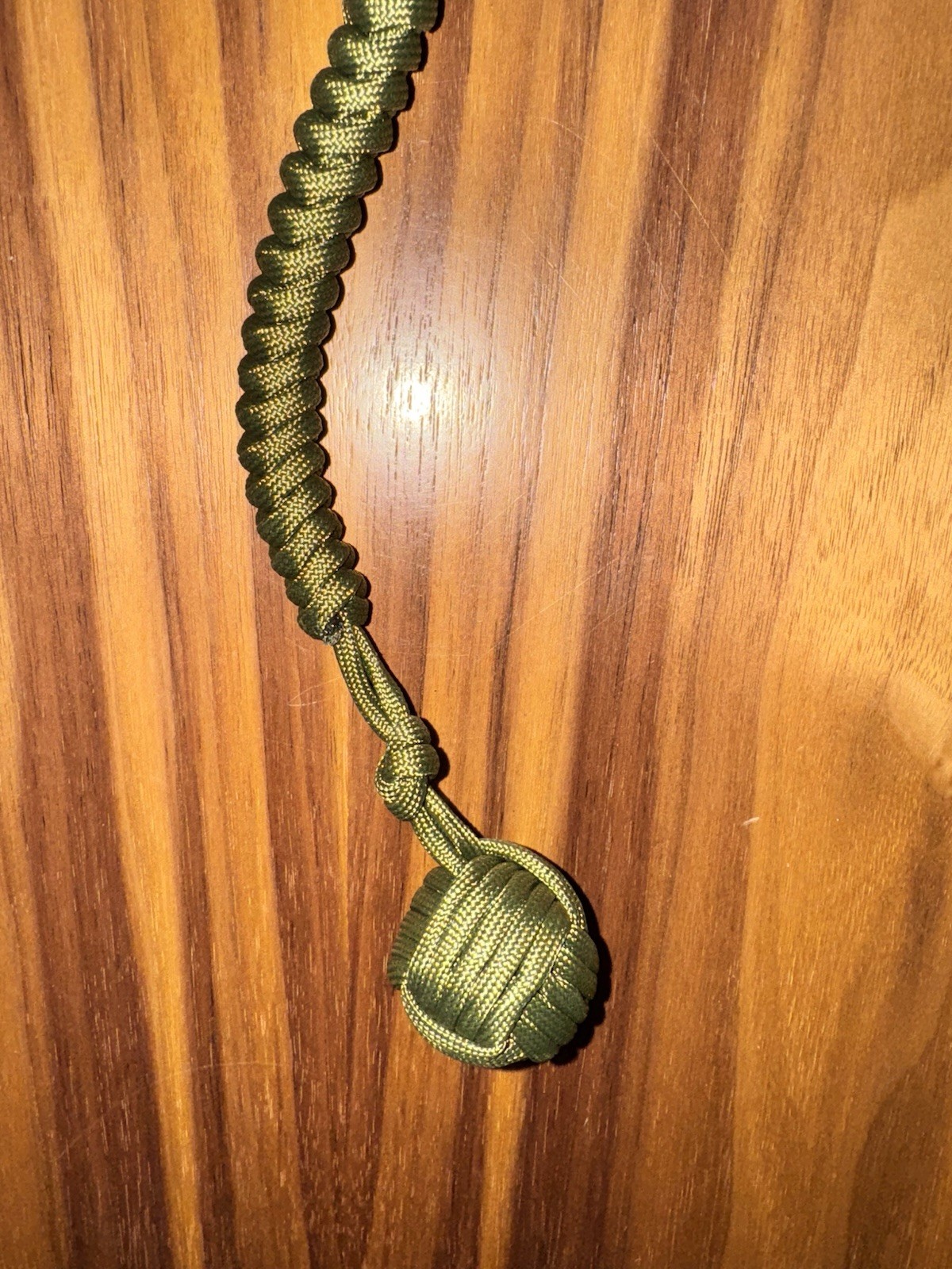Hiking Keychain Steel Ball Paracord Decorative Monkey Fist US Seller Olive Green