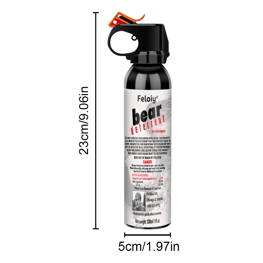 Feloiy Bear Spray Deterrent 11oz with 1 Pack Free peper spray 1/2oz