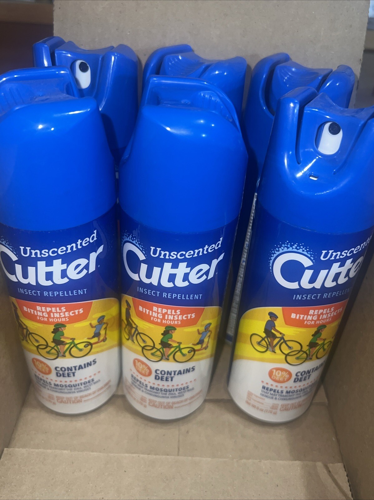 6 PAC Unscented Cutter Insect Mosquito Repellent w/Deet Aerosol Spray 6Oz Free S