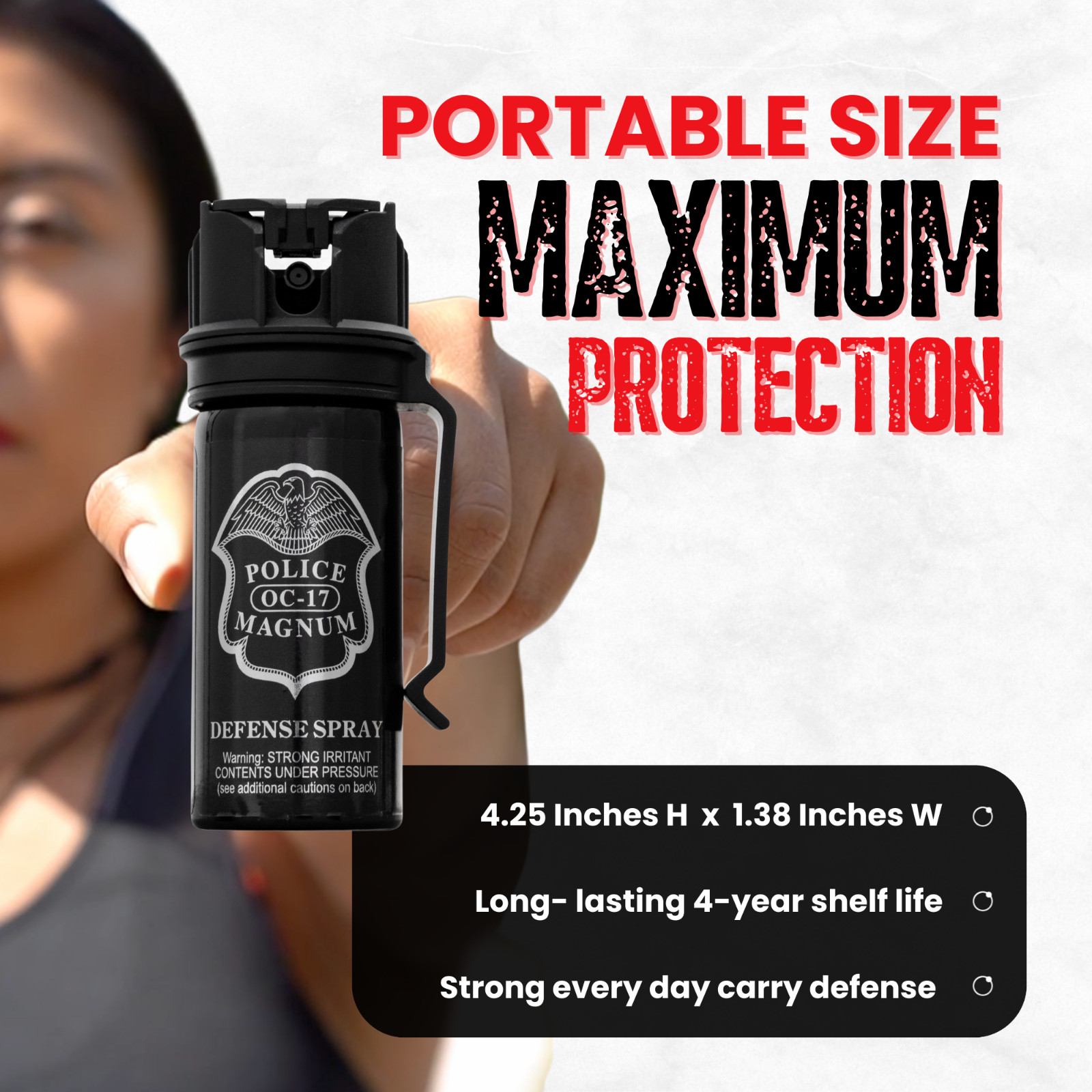 Police Magnum Pepper Spray 2 PCK 2oz Stream Flip Top Belt Clip Self Defense OC