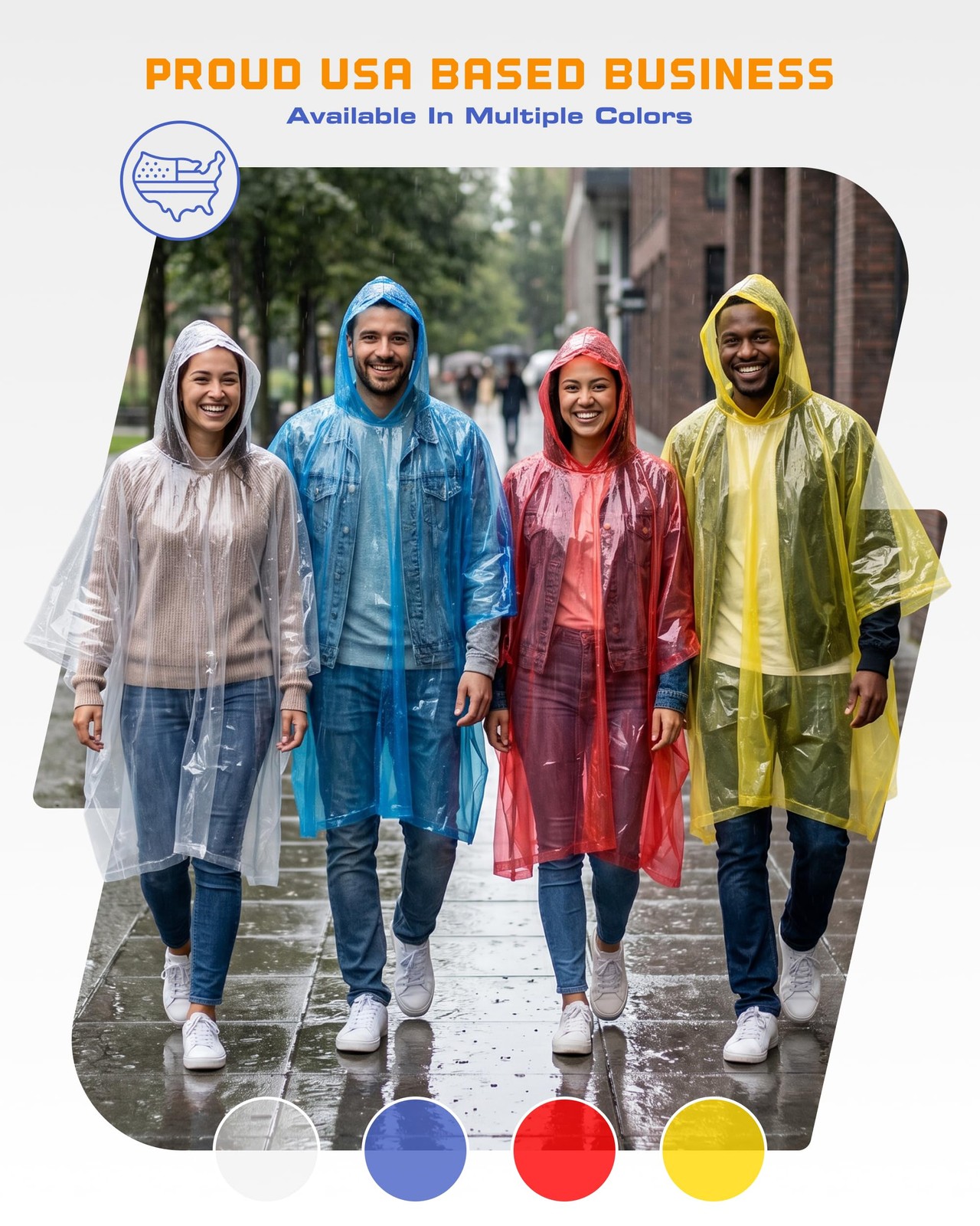 Disposable Rain Ponchos for Adults Emergency Waterproof 5 Pack