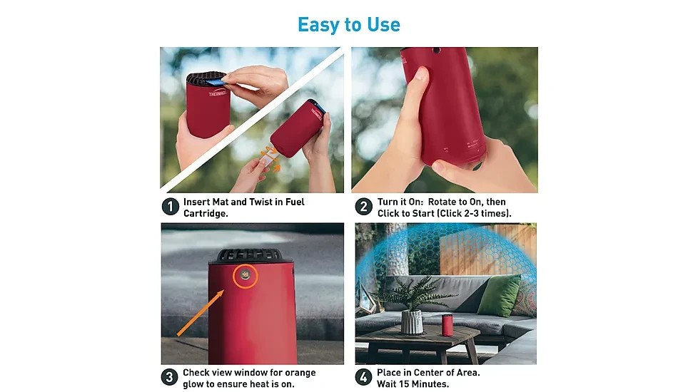 Thermacell Patio Shield Mosquito Repeller 15 Ft DEET-Free Magenta MRPSP