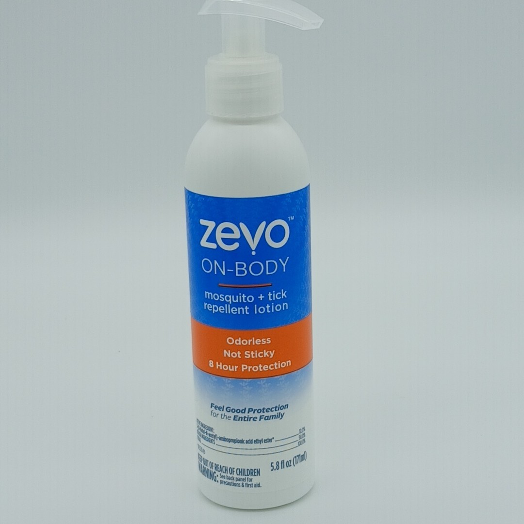Zevo On-Body Mosquito & Tick Repellent Lotion ~ Odorless 5.8oz Pump Bottle