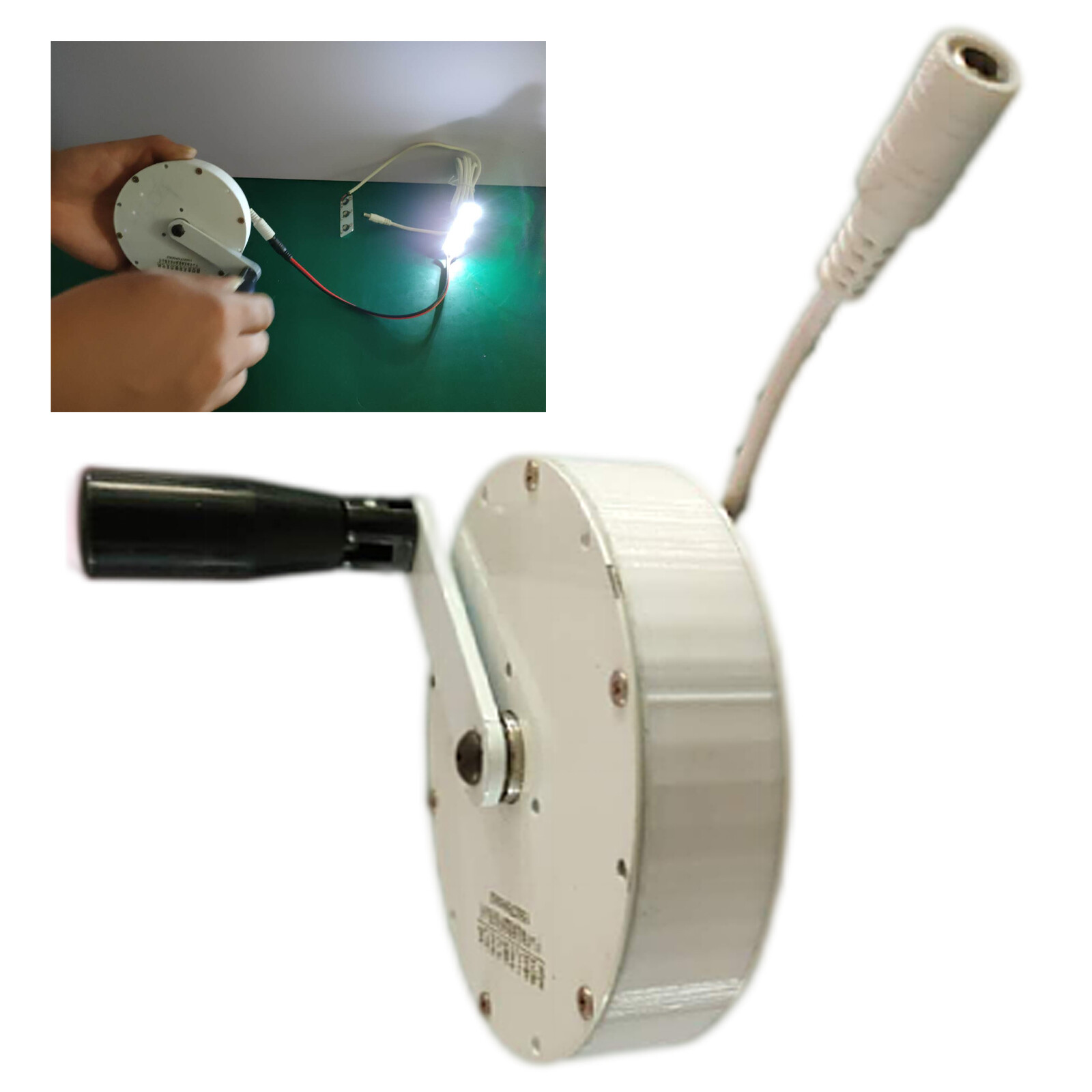 80W Mini Hand Crank Emergency Generator Manual Dynamo Outdoor Camping Lighting