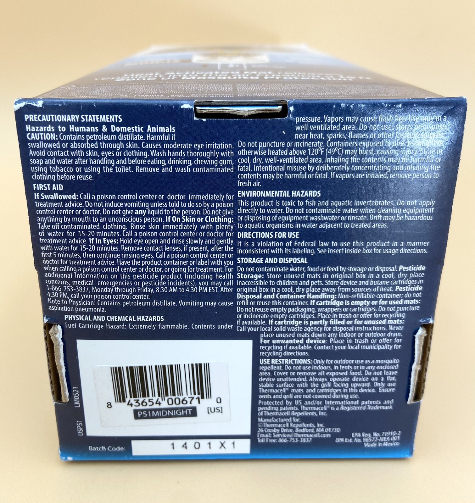Thermacell Mosquito Repellent Patio Shield Midnight 15 Ft Zone, 12 Hour Refill.