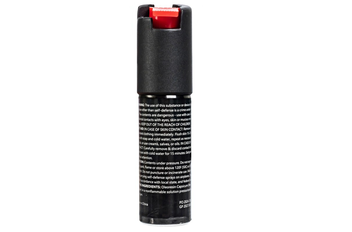 2 Pack Burn Pepper Spray for Self Defense with Security Strap 0.84 fl oz Black