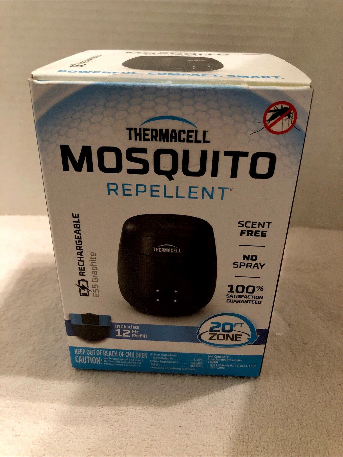 THERMACELL MOSQUITO REPELLENT E55 GRAPHITE RECHARAGEBLE 12 HOUR – GRAPHITE