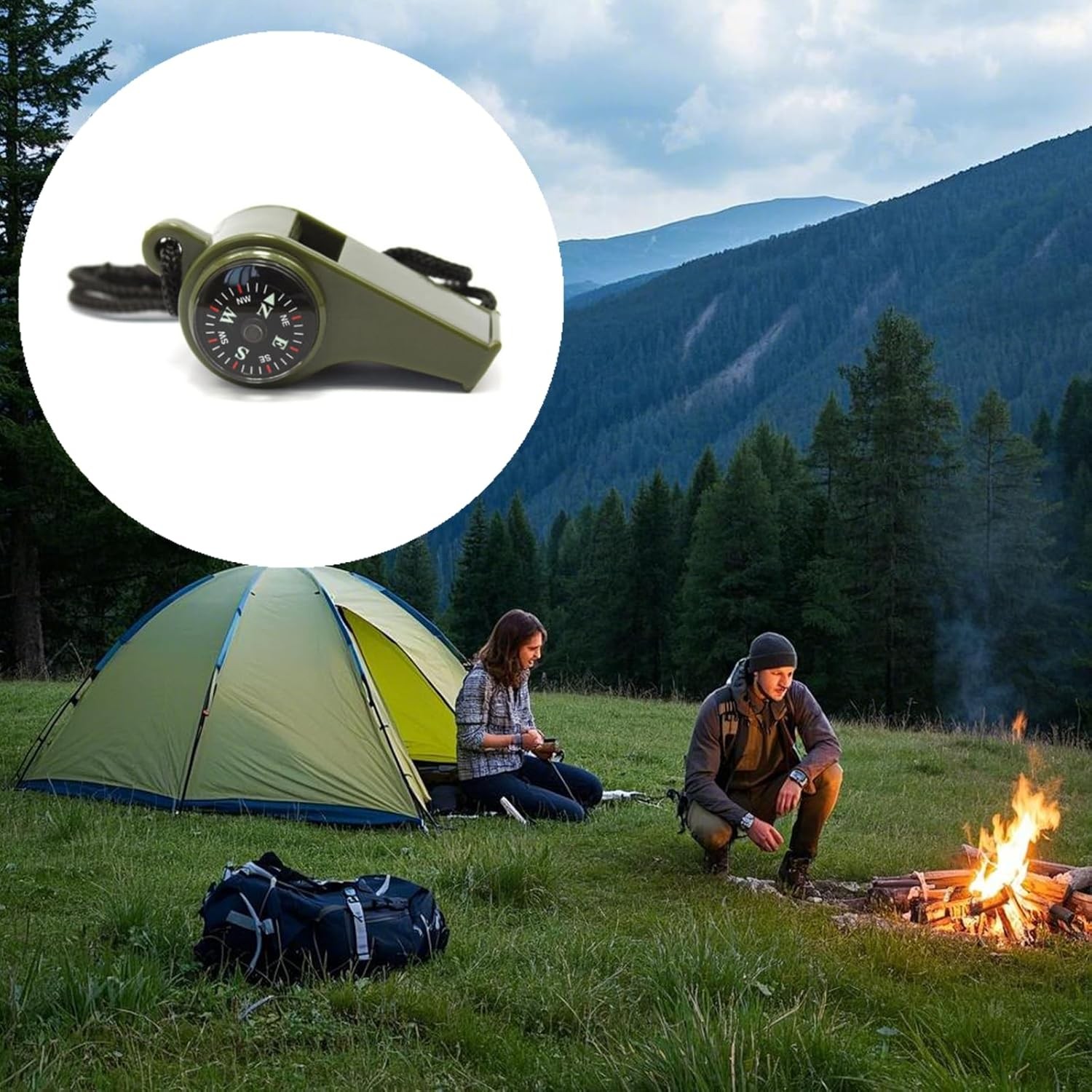 3 Pack Very Loud Keychain Whistle for Survival, Sports, Hiking, Outdoor Activity