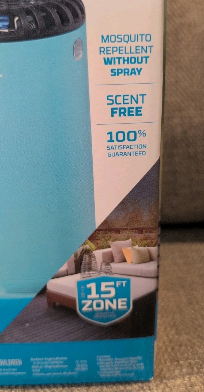 THERMACELL Patio Shield Mosquito Protection Glacial Blue Scent Free Brand New