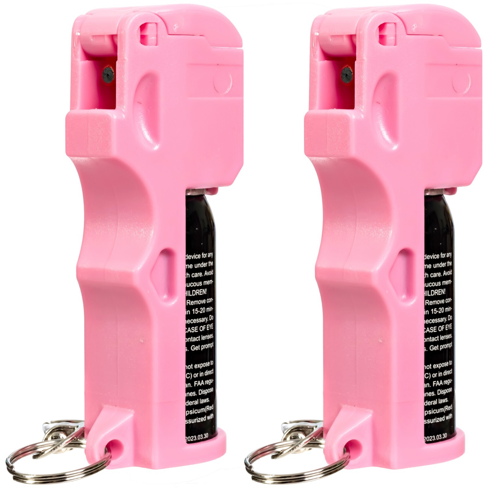 Pepper Spray for Women’s Self-Defense: 2-Pack BURN 1/2oz Pink Security Keychain