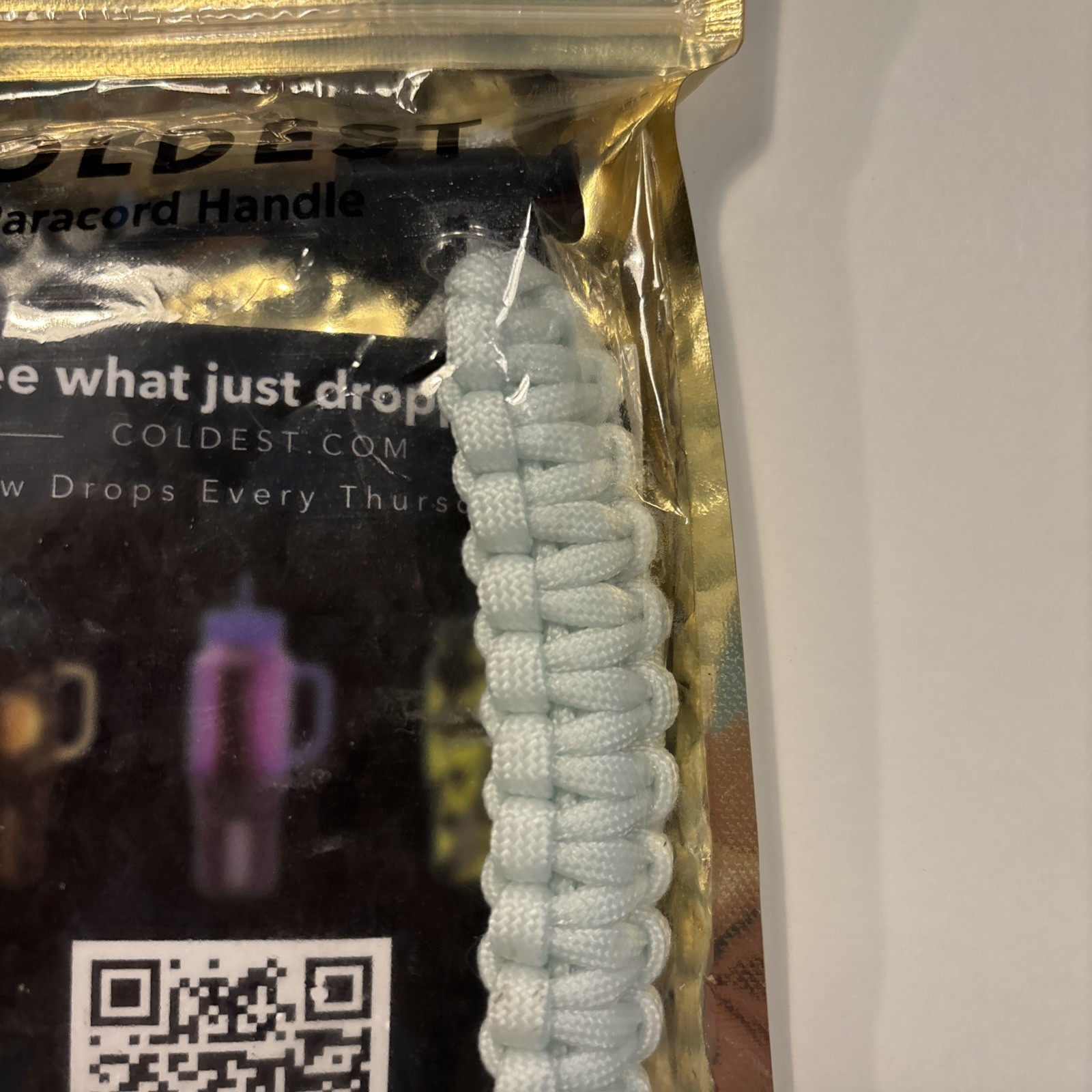 Coldest Paracord Handle Glowie White Multi-Compatible for Water Bottles