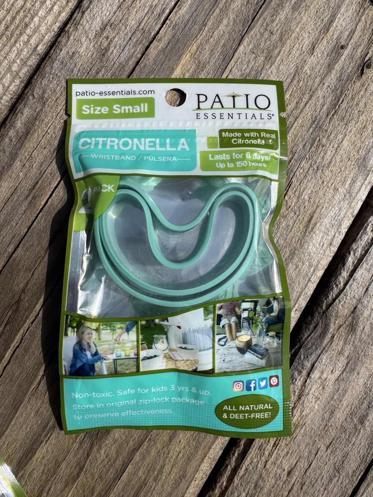 Citronella Mosquito Repellent Wristbands 6 Total DEET Free Small Outdoor Camping