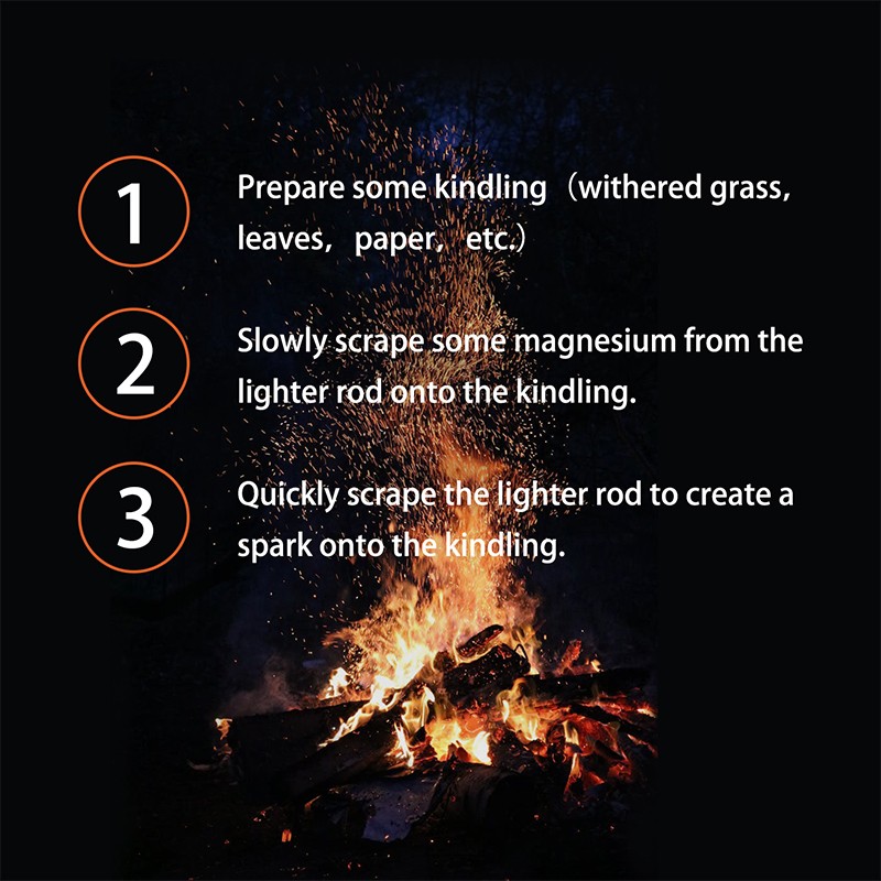Fire Starter Flint & Steel Striker Bushcraft, Emergency Waterproof Survival Kits