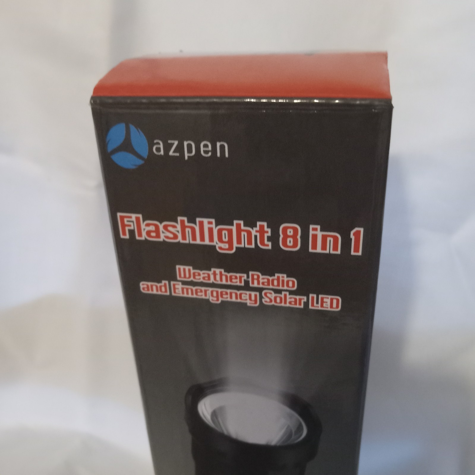 Azpen Flashlight 8 in 1 Weather Radio Emergency Solar LED New in Open Box Read