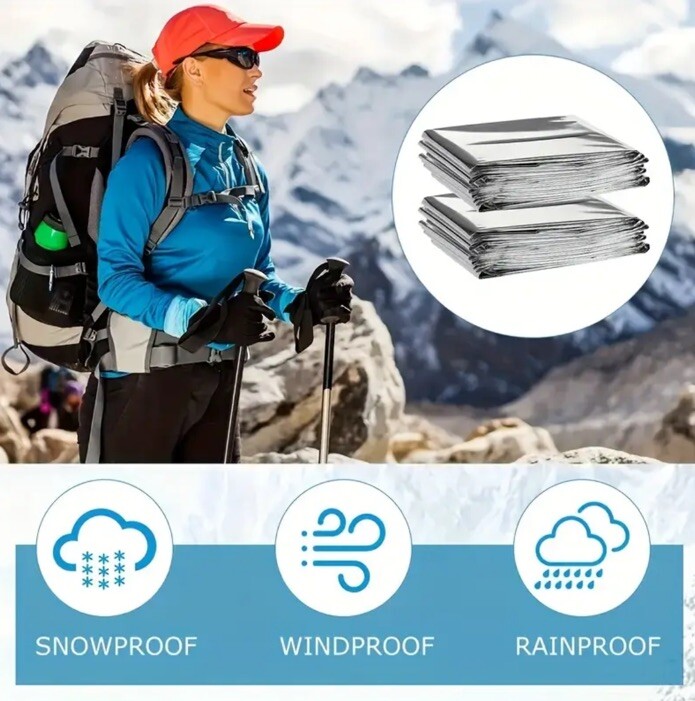 5 PACK Emergency Survival Blanket Solar Safety Insulating Mylar Thermal Heat USA
