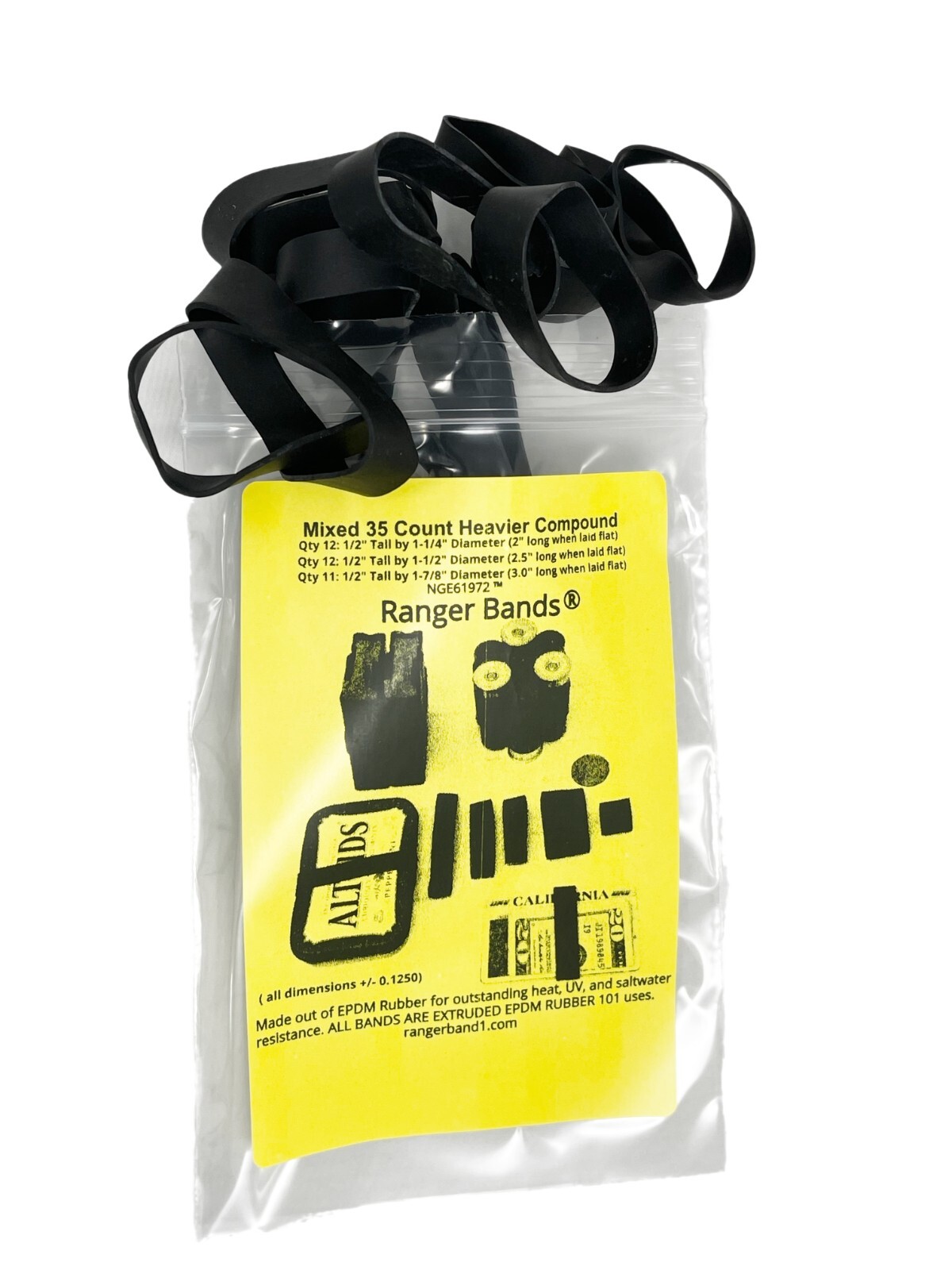 Ranger Bands® 35 Count Heavy Compound EPDM Rubber Tactical Bands Survival USA