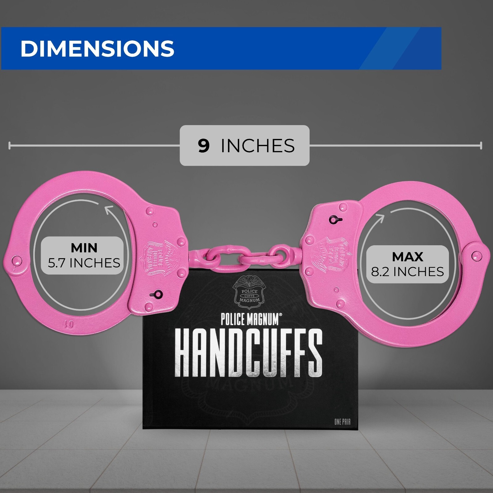 Police Magnum Pink Steel Heavy Duty Handcuffs-Law enforcement security gear