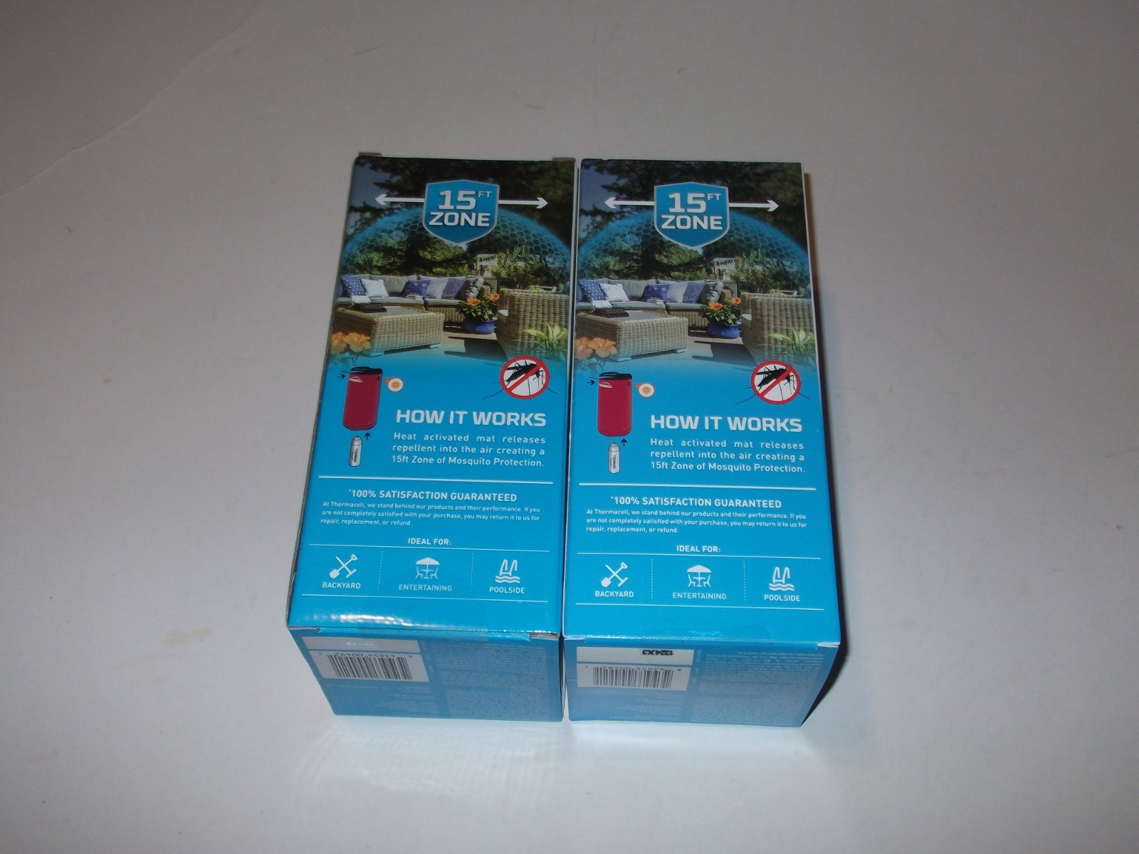TWO Thermacell Patio Shield Mosquito Repeller 15 Ft Protection Red