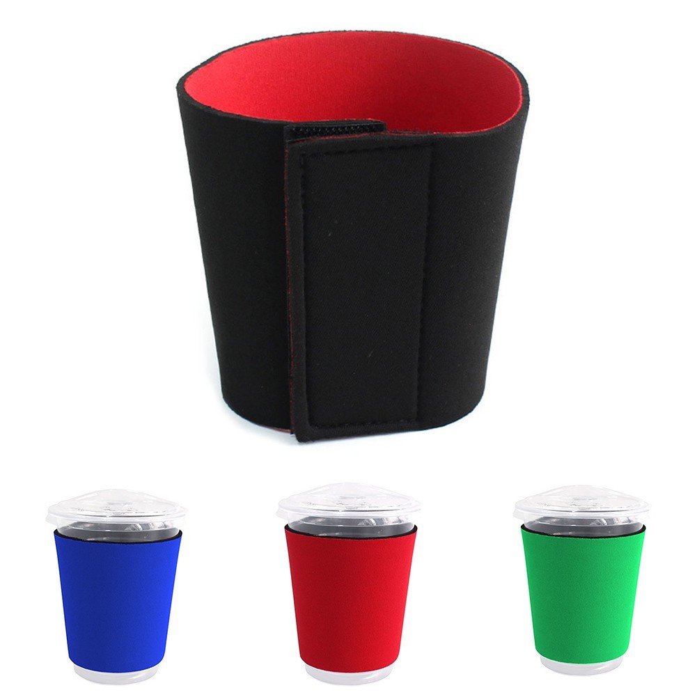 Non slip Neoprene Cup Sleeves Heat Insulation Comfortable Grip Reusable