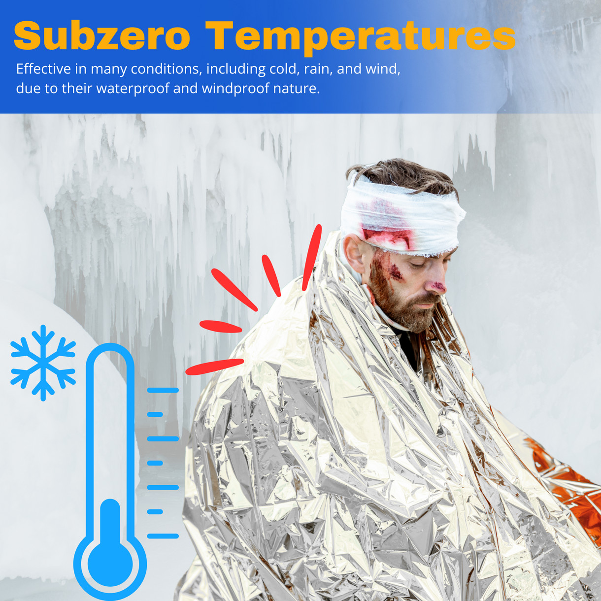 20 Pack Emergency Thermal Mylar Blankets Lightweight Waterproof Survival Camping