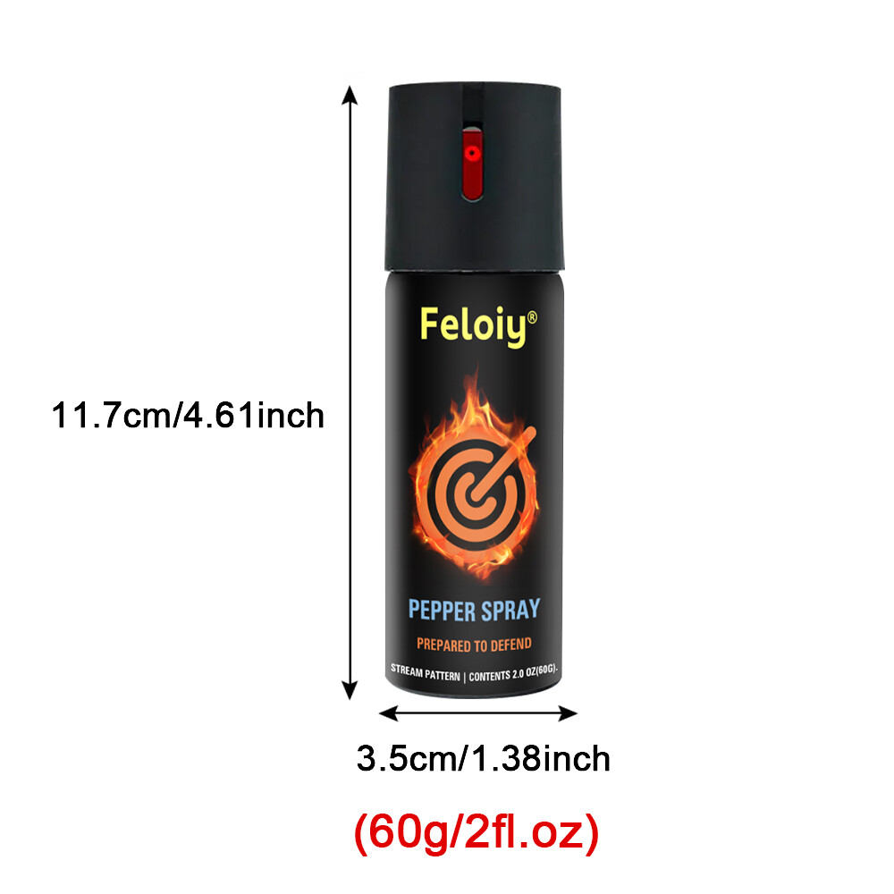 1/3/5 Pack Feloiy Pepper Spray 2oz Maximum Strength Self Defense Security Black