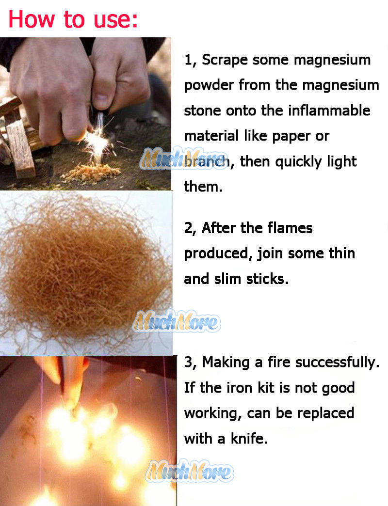 Lots Huge 1/2 x 5 Ferrocerium Rod Flint Fire Starter Magnesium Outdoor Camping