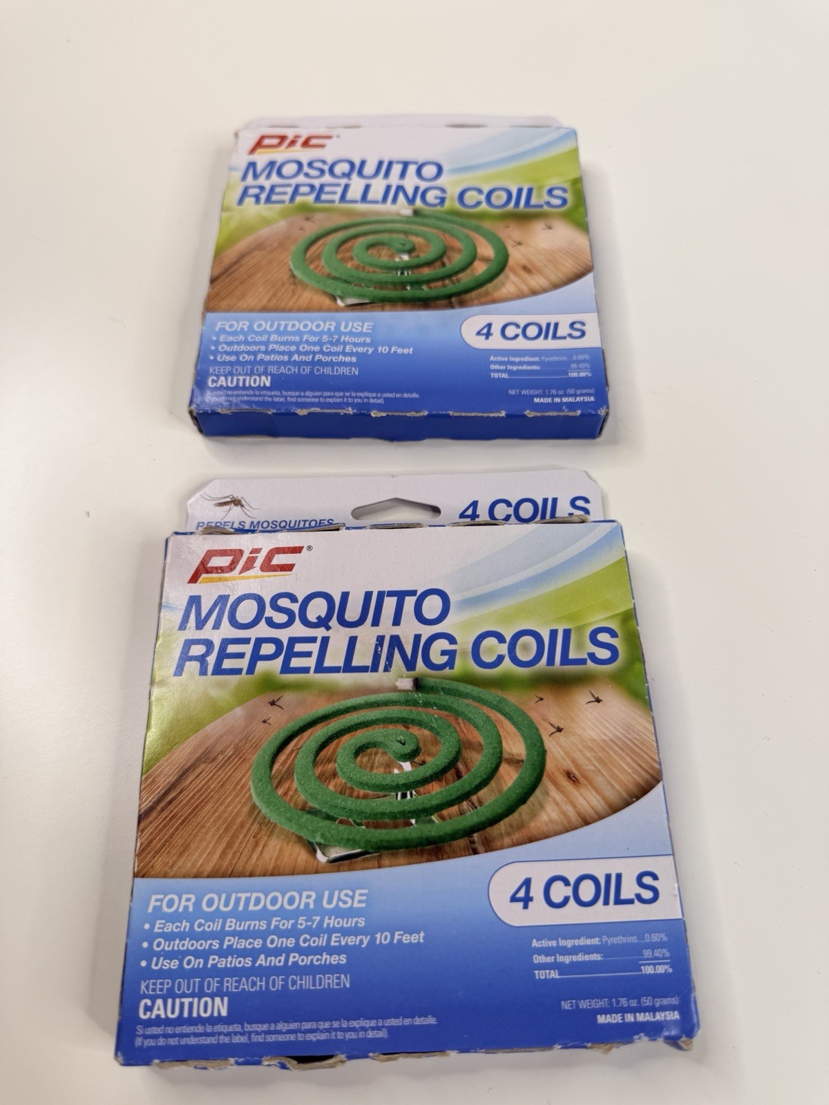 2 Pack PIC Mosquito Repelling Coils 4 Coils Each total 8 Model C-10-12