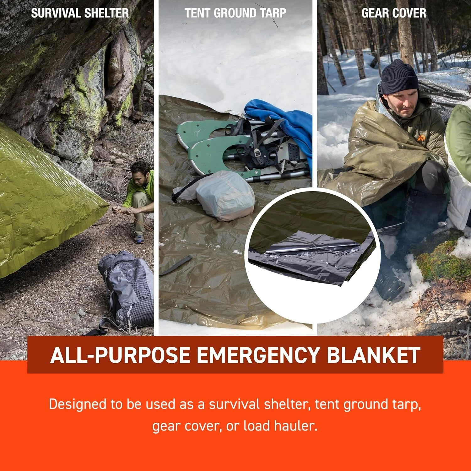 S.O.L. Survive Outdoors Longer 90% Heat Reflective Heavy-Duty Emergency Blanket