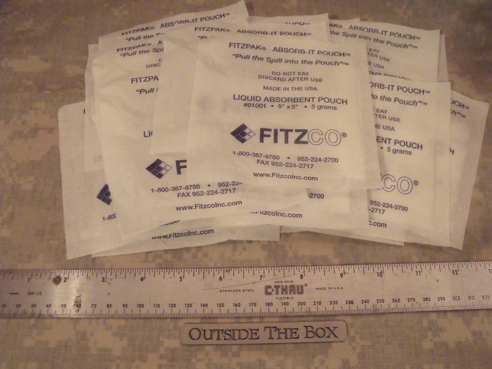 Emergency/Survival: (25 Pack) Liquid Absorbent Pouch, 5″x5″, US Military Surplus