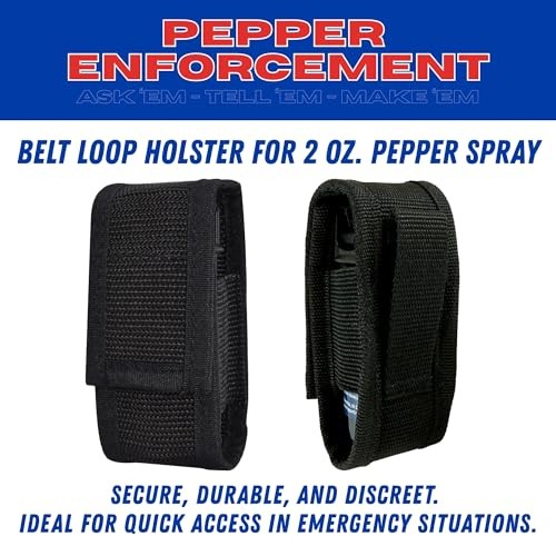 2 oz. Fog Pepper Spray for Self Defense with Tactical Belt Loop Holster –
