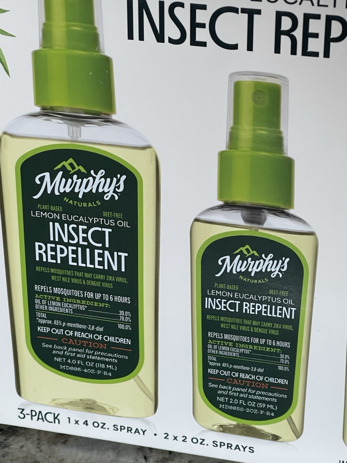Murphy’s 3-PK Naturals Insect Repellent Spray Lemon Eucalyptus Oil 1x4oz / 2x2oz