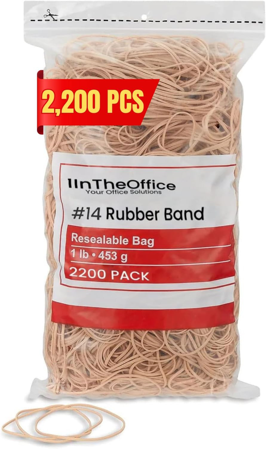 Rubber Bands #14, Size14 Rubber Bands, Beige, 1 lb Box, (2,200/Pack)